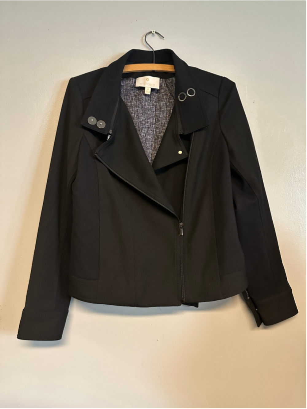 Etcetera Black Moto Jacket Size 2 Black